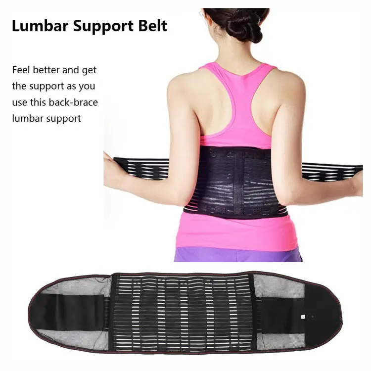 Back Support Brace Lumbar Lower Waist Belt Pain Relief Double Pull