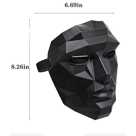 The Squid Game Cosplay MaskSquid TV Show Halloween Costume Mask Square Triangle Circle Front Man (Front Man)Halloween Game Mask, Carnival Mask, Game Mask, Black Mask, Halloween Cosplay, Gadget, Man Mask, Circle, Triangle and Square, One Size