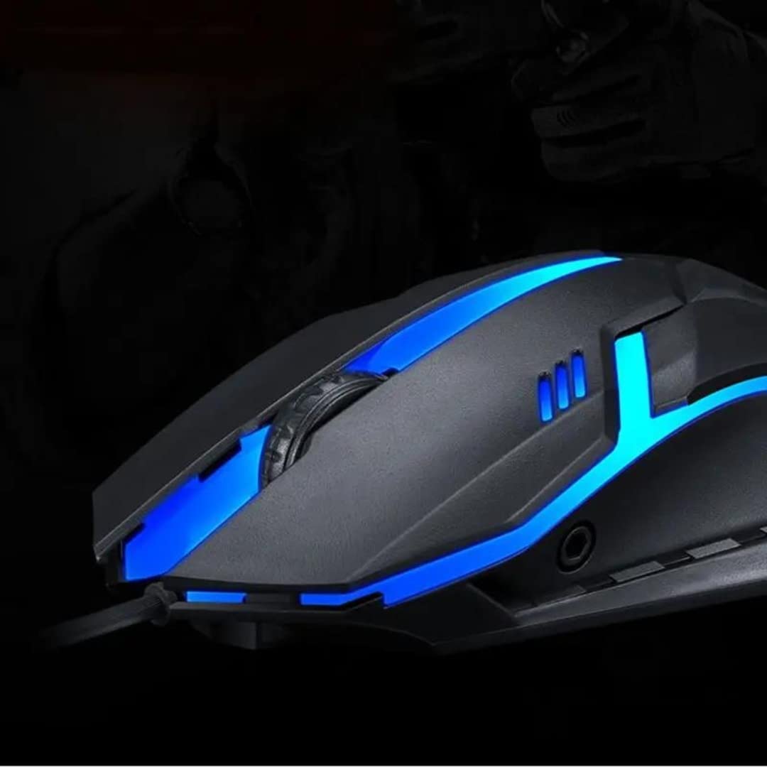 7 Colour Rainbow Lights Mouse Gaming Laptop Computer LED Lights Mouse Black Wired USB Mouse