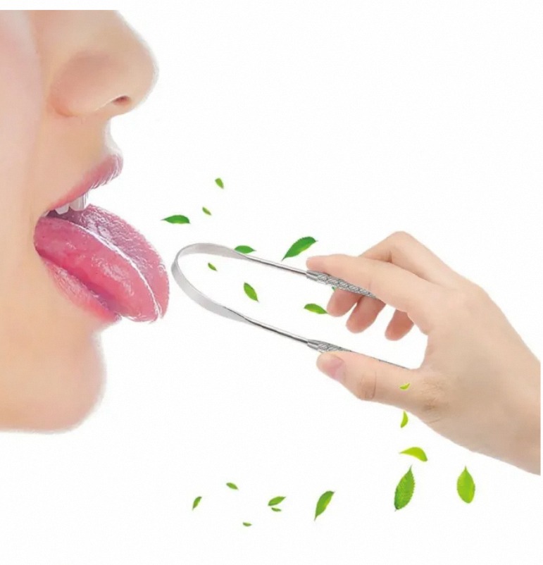 Tongue Cleaner Tongue Scraper Stainless Steel – Bacteria Inhibiting, Non-Synthetic Grip, Sterilizable for Fresh Breath Tongue cleaner, stainless steel tongue scraper, fresh breath tool, oral hygiene cleaner, bacteria removing tongue scraper, sterilizable