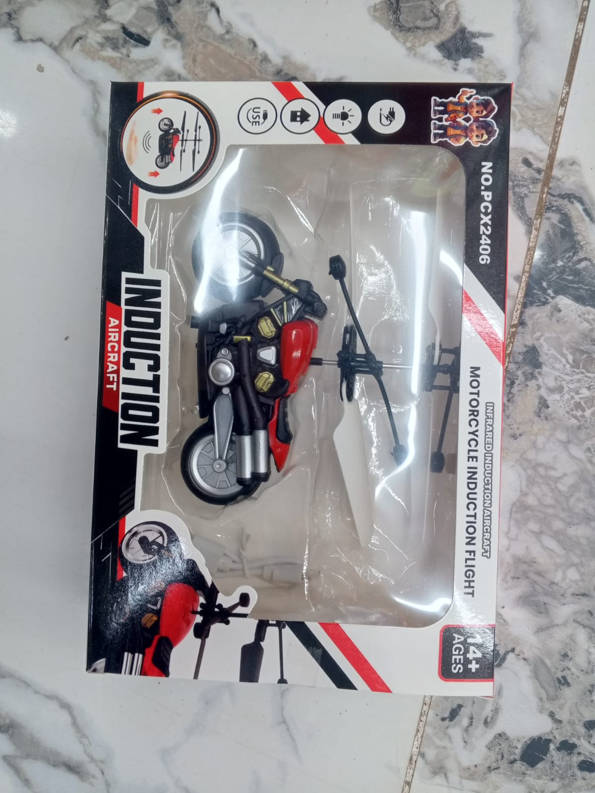 Smart Flying Motorcycle Toy with Hand Sensor | USB Rechargeable Hover Bike Toy with LED Lights | Infrared Flying Toy for Kids Boys & Girls