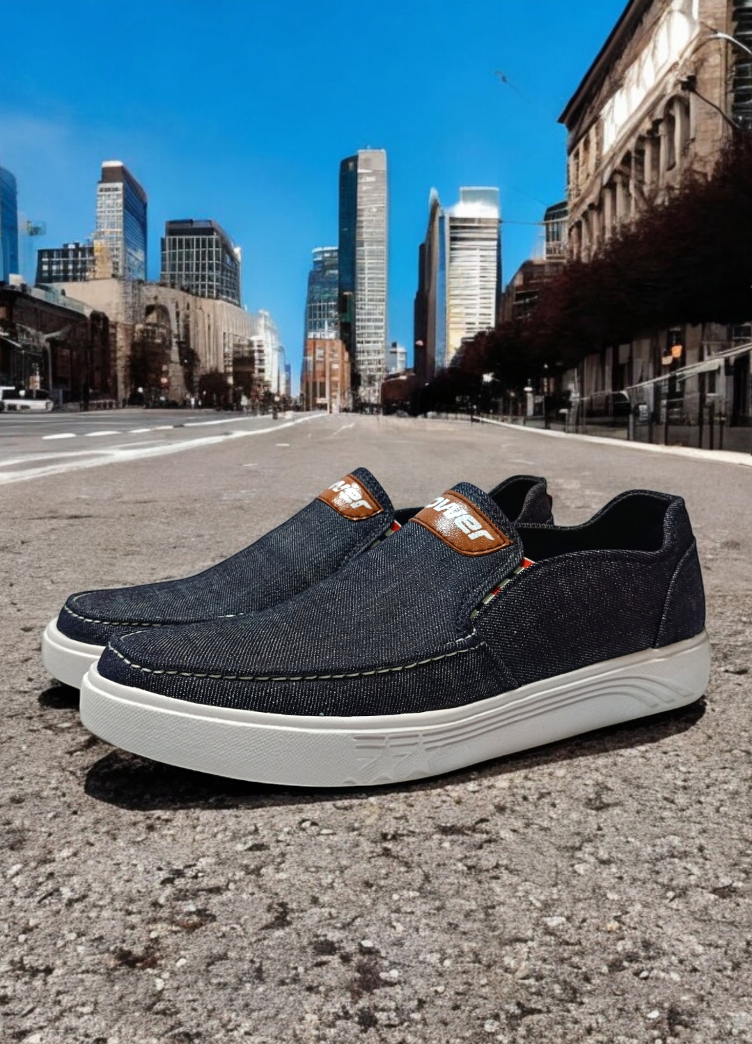 High-Quality Washable Denim Canvas Sneakers for Men, Casual Street Style, Breathable Lightweight Fashion Footwear