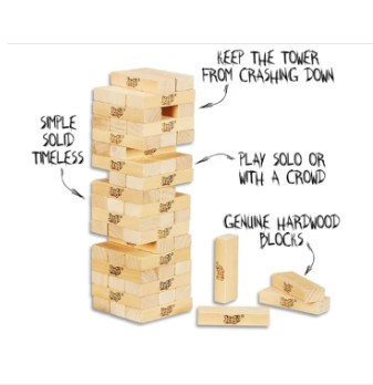 51 PCS Hasbro Gaming Jenga Tower Wooden Blocks Game - Wooden Toy