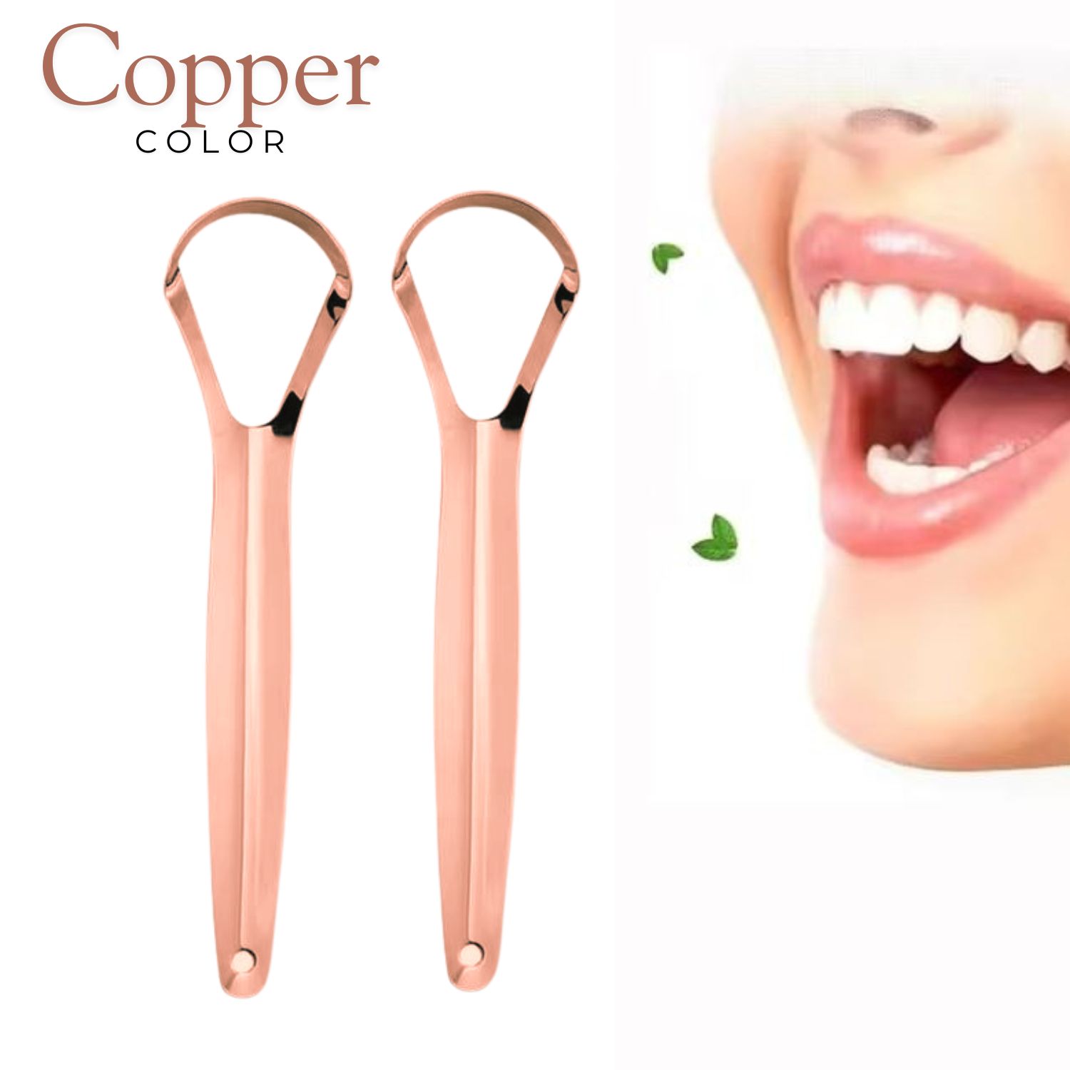 1PCS Oral Cleaner Brush Pure Copper Tongue Scraper Fresh Cleaning Hygiene High Quality Tounge Scraper