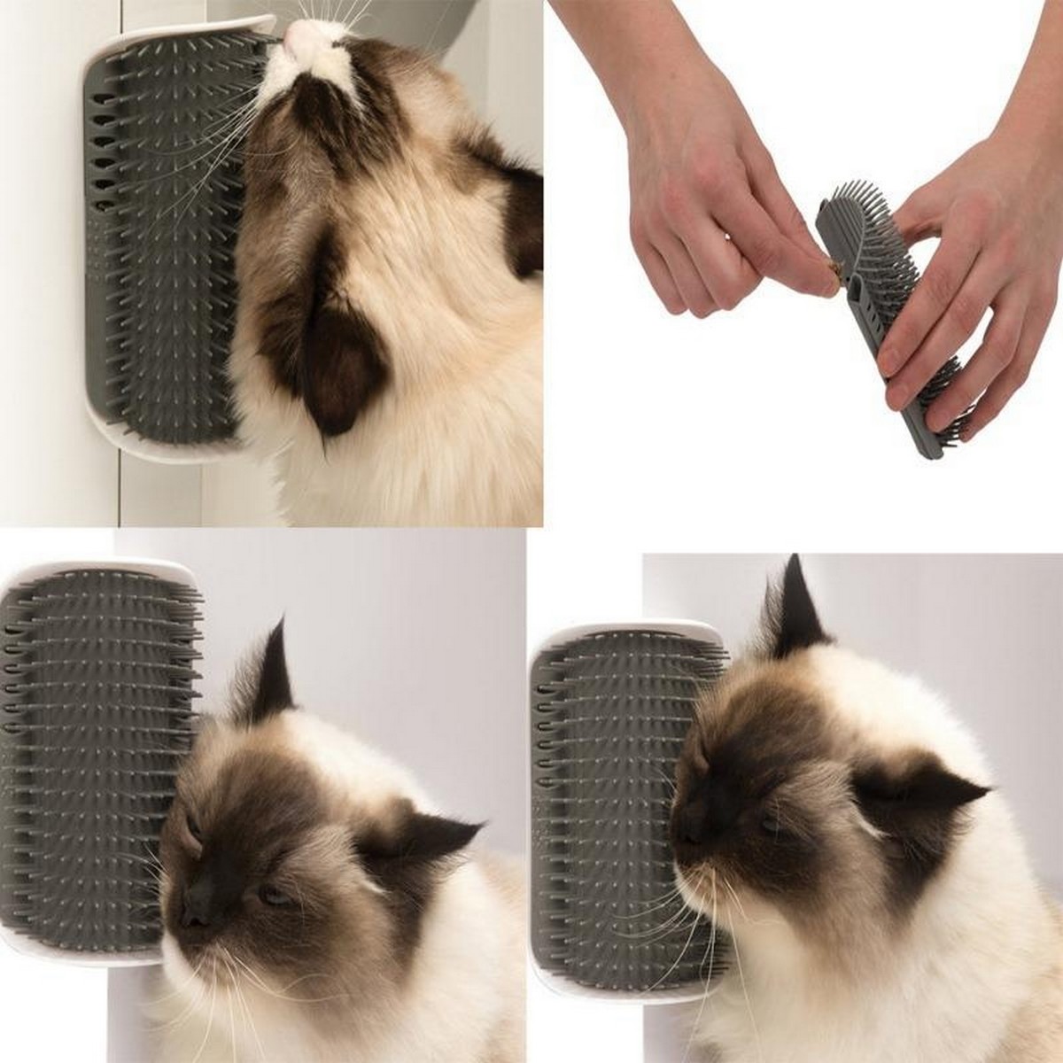 Cat Self Groomer with Catnip, Pet Corner Groomer Wall Corner Massage