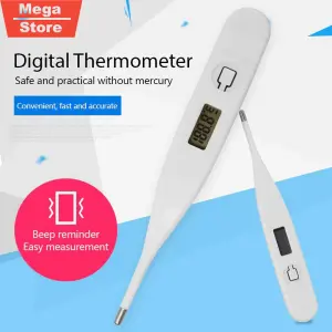 Digital Medical Baby Fever Oral Thermometer, Rectal or Axillary Underarm Body Temperature Measurement with Backlit LCD Display, Waterproof Flexible