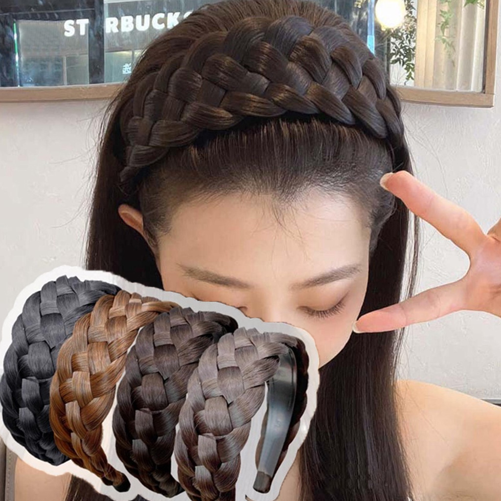 Wide Wig Twist Braided Hair Bands Fashion Braids Hair Accessories Women  Fashion Wig Headband Headwear Hair Accessories