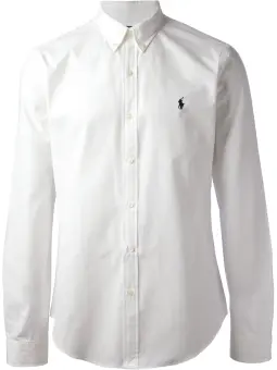 white long sleeve polo formal