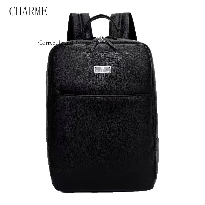 New CHARME Black Business For Men Large Designer Capacity Commuting Laptop Backpack_voghion.com
