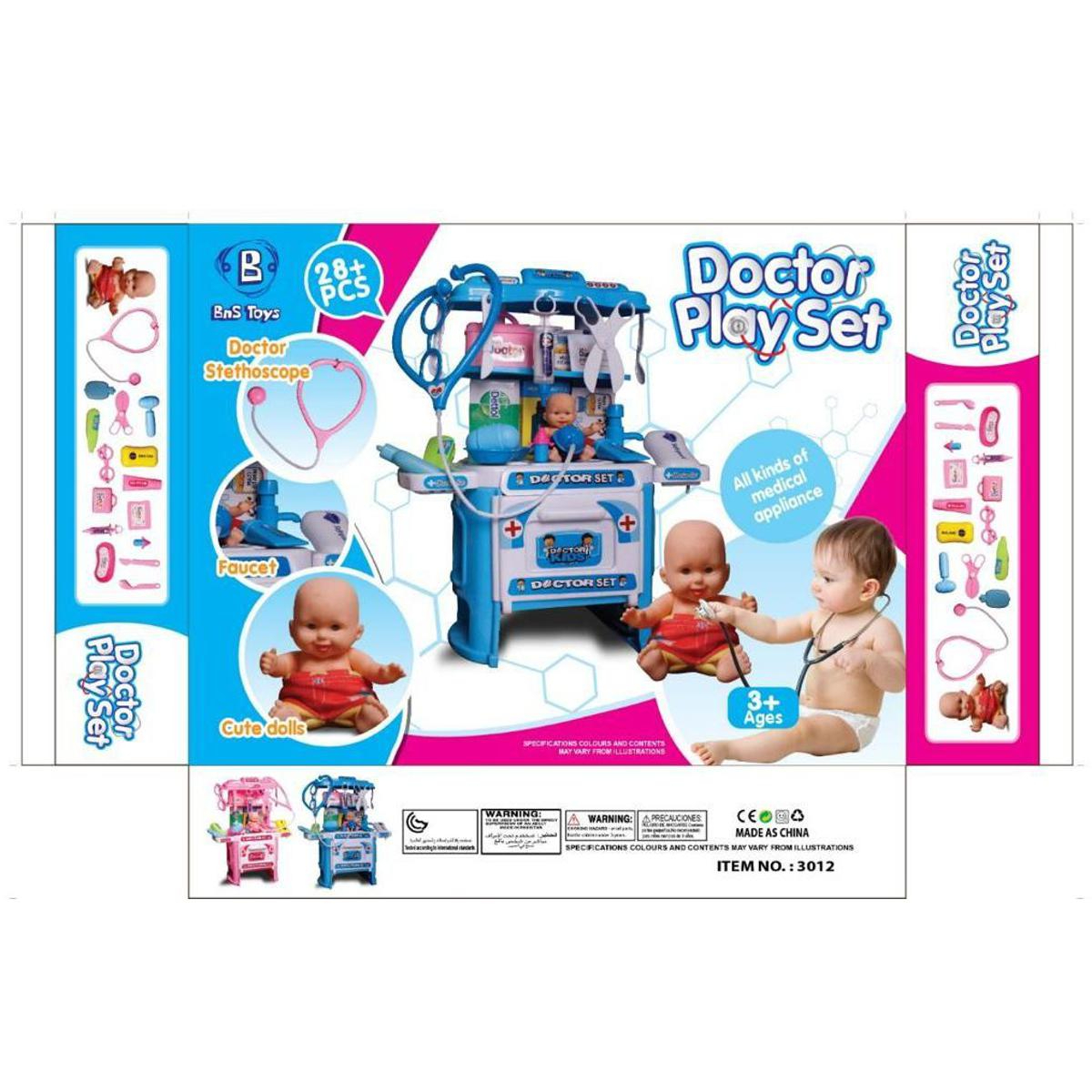 Doctor Nurse Medical Playset Kit Pretend Play Tools Case Toy 28pcs Set ... - Hospital Play Kits With First-Aid Lacing Tools