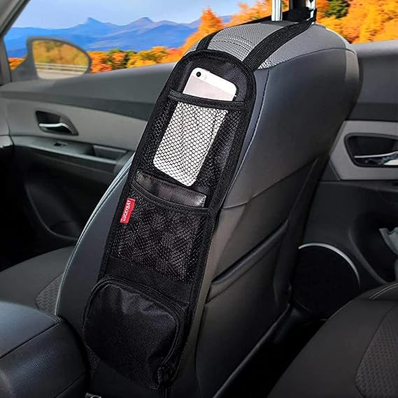 Multifunctional New Car Seat Storage Bag, Car Seat Side Organizer with Mesh Pockets for Phones, Drinks, and Accessories,Universal Car Seat Bag, Car Seat Phone Holder, Car Hanging Bag Organizer price in Pakistan