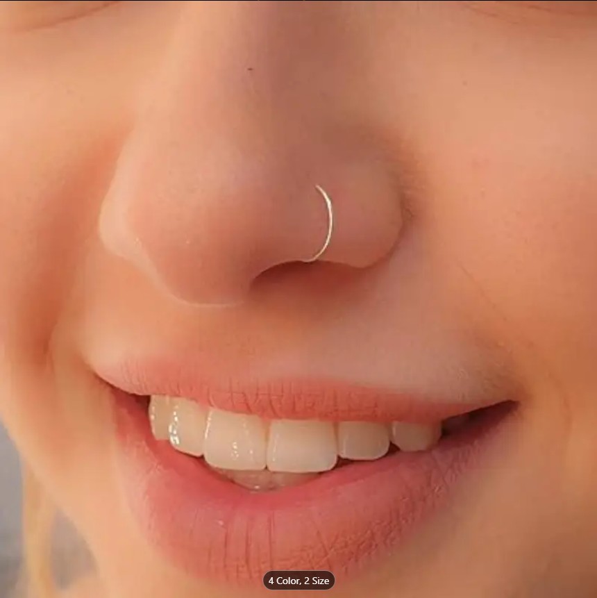 8mm simple golden nose rings for girls