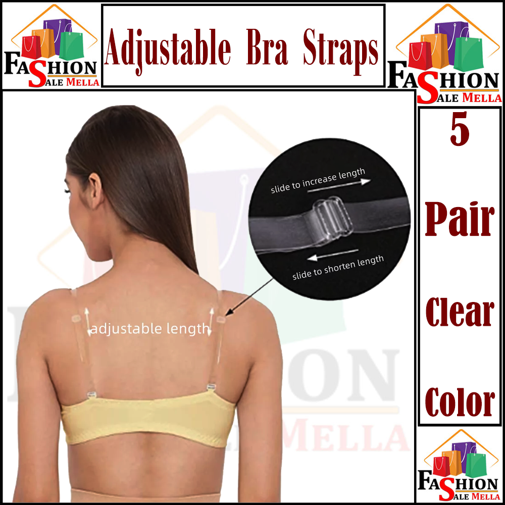 5 Pairs of Invisible Transparent Shoulder Bra Straps for Women