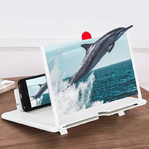 L6 12 Inch Mobile Phone Screen Magnifier with Audio Amplifier, HD Enlarge, Anti-Blue Light, Rechargeable Battery