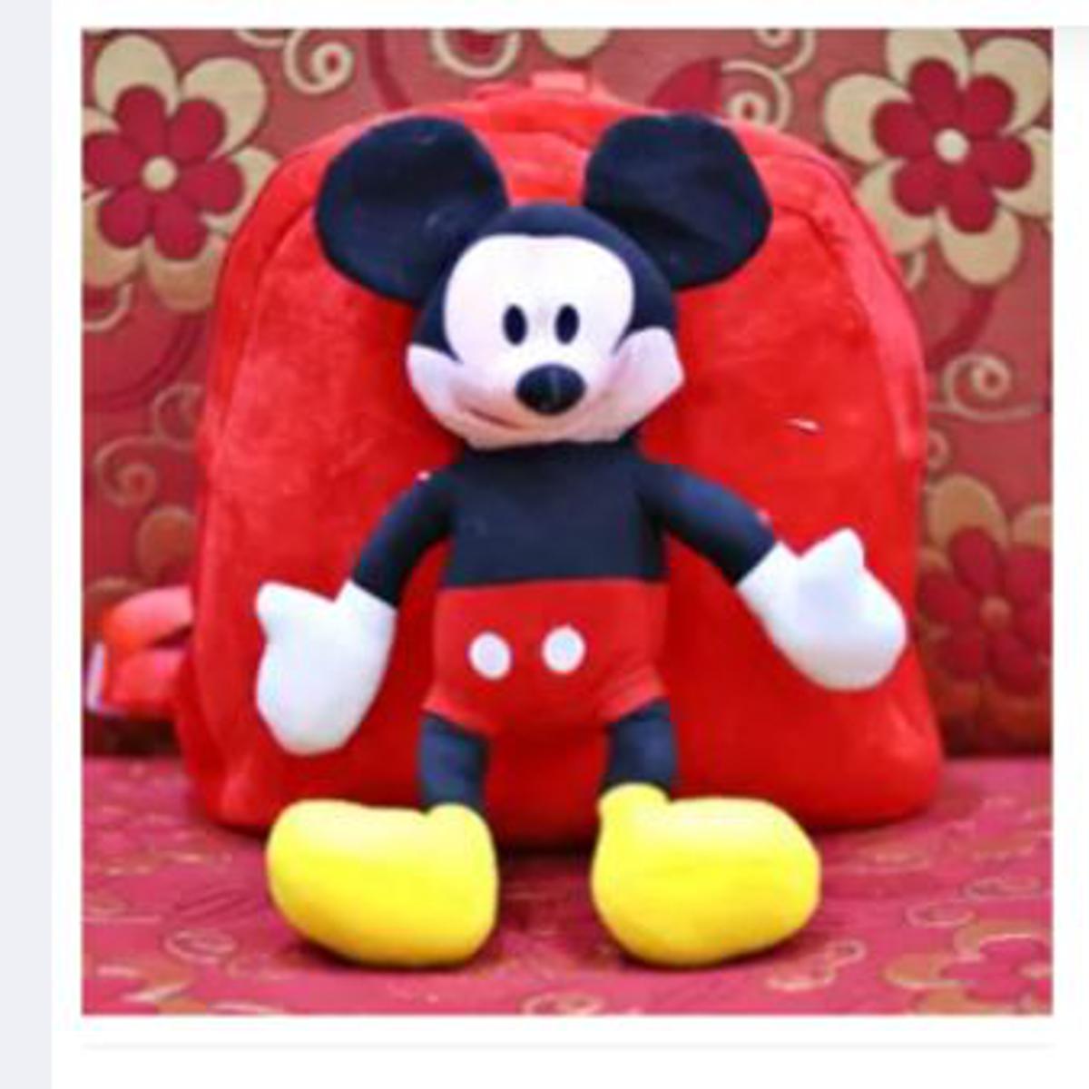 Mickey Mouse Plush Back packs School Bag Plush Toys Stuffed Cartoon Character Birthday Gift for Children Kids Toys (Lasani Traders)