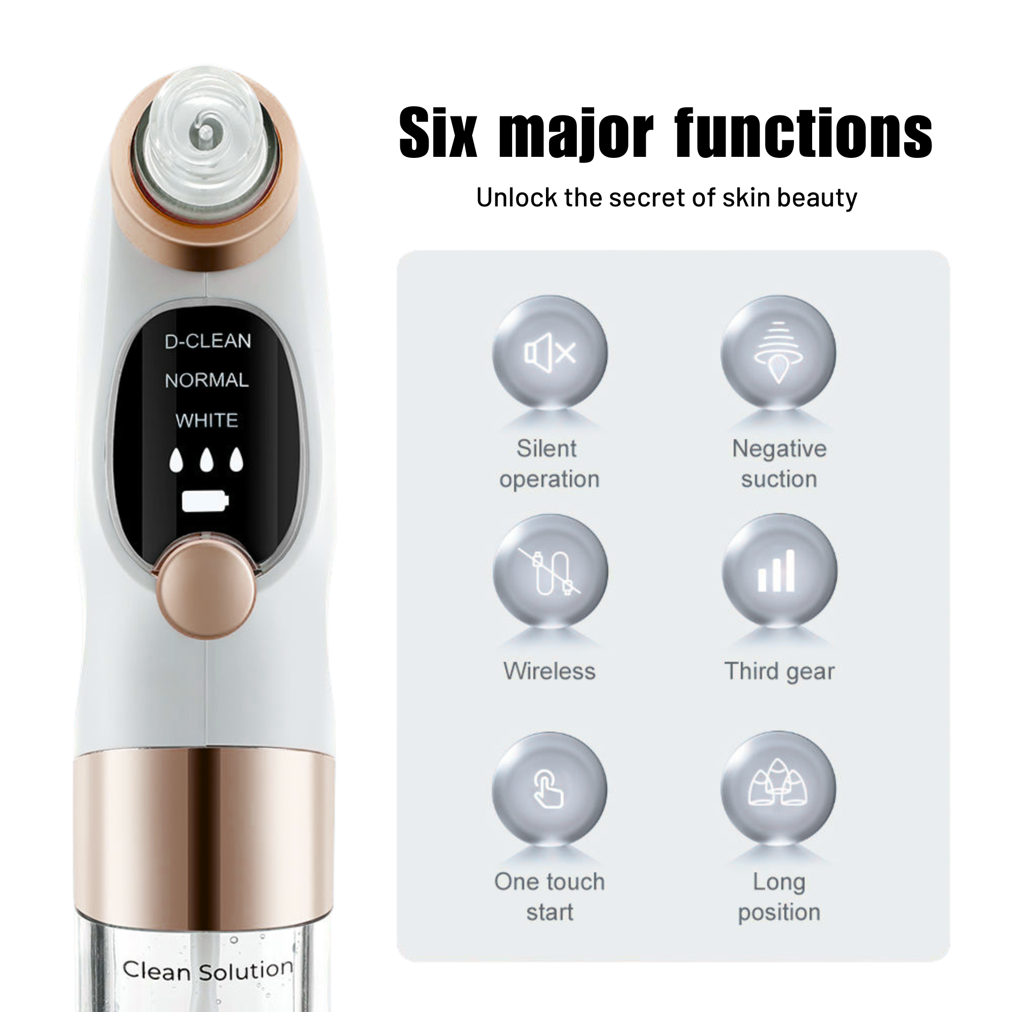 Blackhead Removal Machine Derma Suction 5 In 1 Black Head Remover Machine Acne Pimple Pore Cleaner Vacuum Tool Rechargeable Machine Oil Remover Multi-Functional Skin Care Tools Facial Beauty Device Whitehead Remover Deep face dust Cleaner