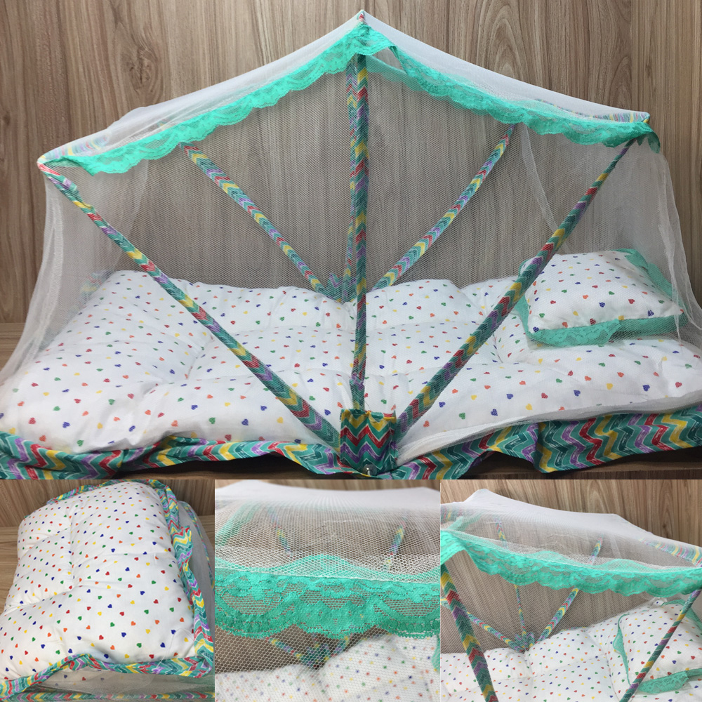 High Export Quality Fancy Baby Sleeping bag with Mosquito net Embroided Frill Crib 0-1 Year Infant Portable Folding Baby Cots Net Infant Sleeping Bag - baby bistar gaddi - baby nest bed accessories for baby, bistar infant newborn dipper bag multicolored