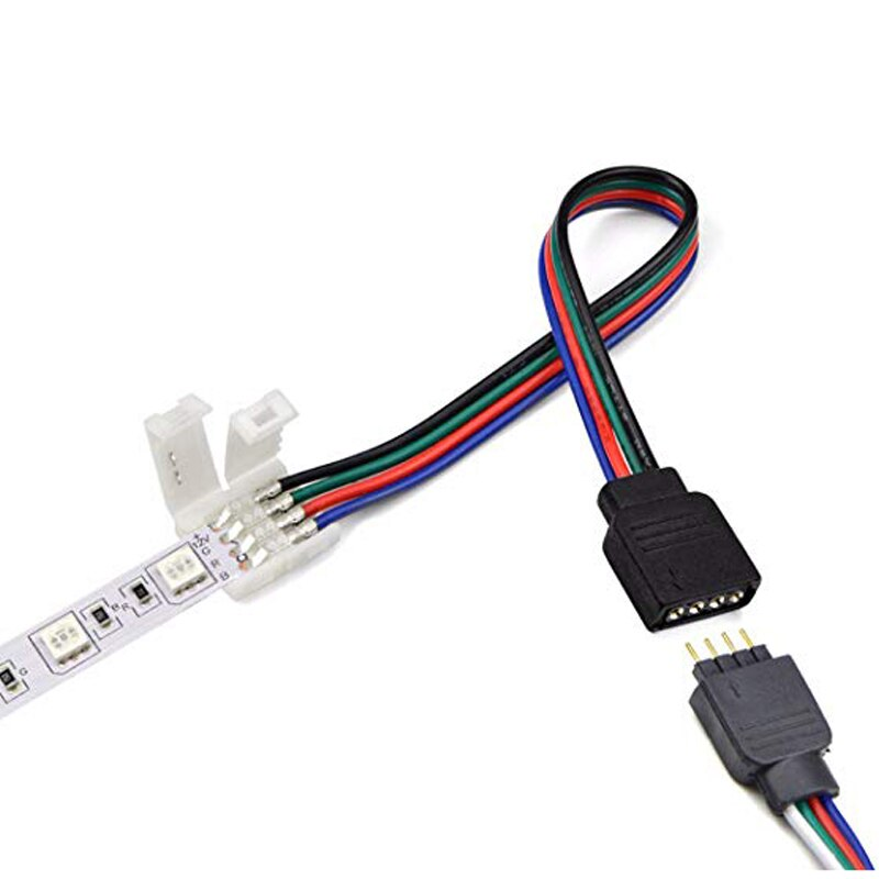 2-Pack 4-Pin RGB LED Extension Cables - 1 Meter Connectors For LED Strip Lights