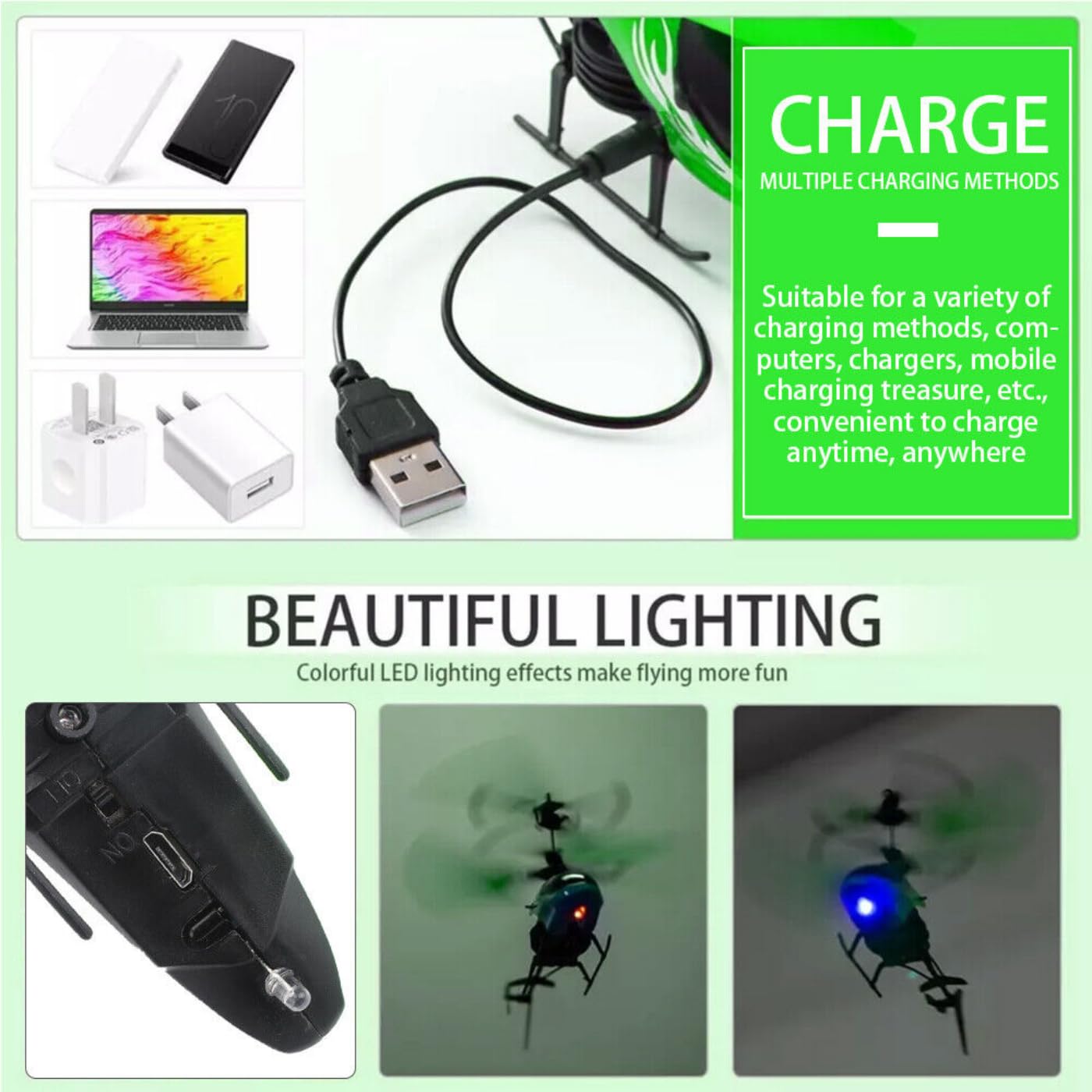 Motion Sensing Helicopter Toy – 2-in-1 Hand Sensor & Remote Control, USB Rechargeable, Flies up to 35 Feet (Ages 10+)