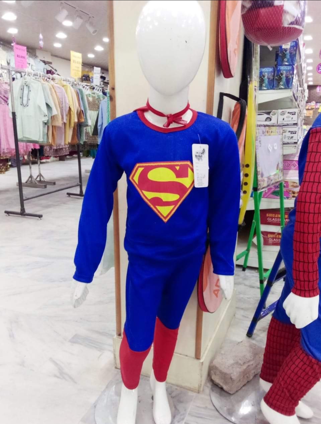 New Spiderman Superman Batman Children Clothing Set Fashion Cosplay Costume Pajamas Set Top+Pent+Mask