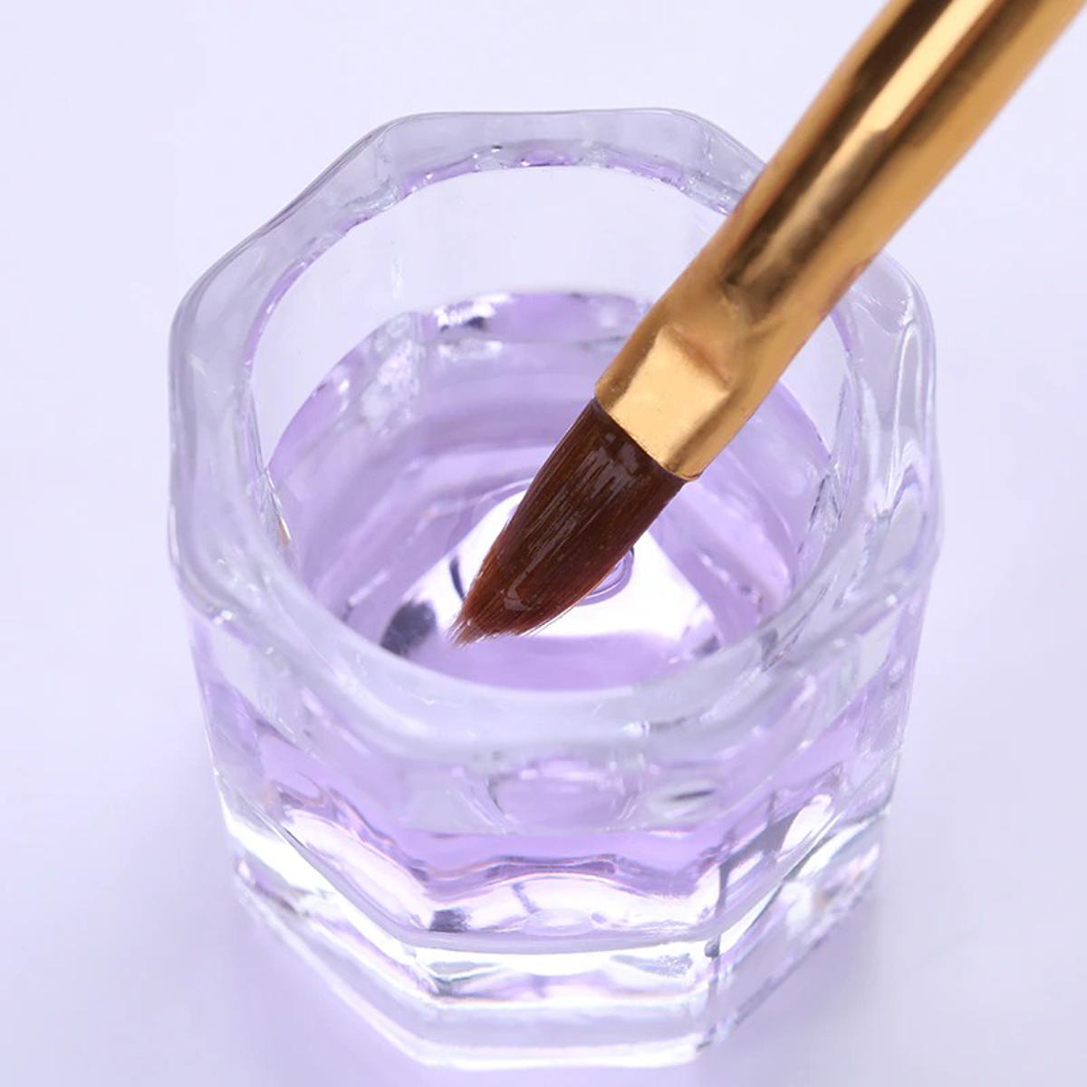 Herbests Dappen Gläser – 2 Stück, Transparent, Für Nagelkunst Mit Acrylflüssigkeit & Pulver