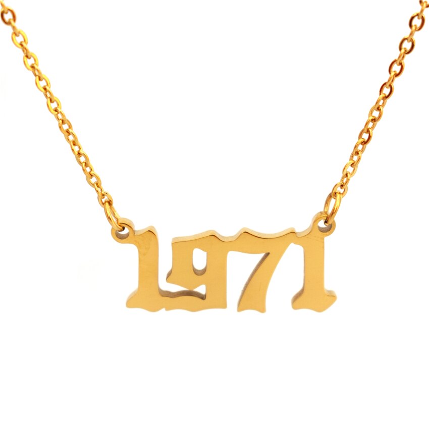 Gothic Old English Date Necklaces 1971 