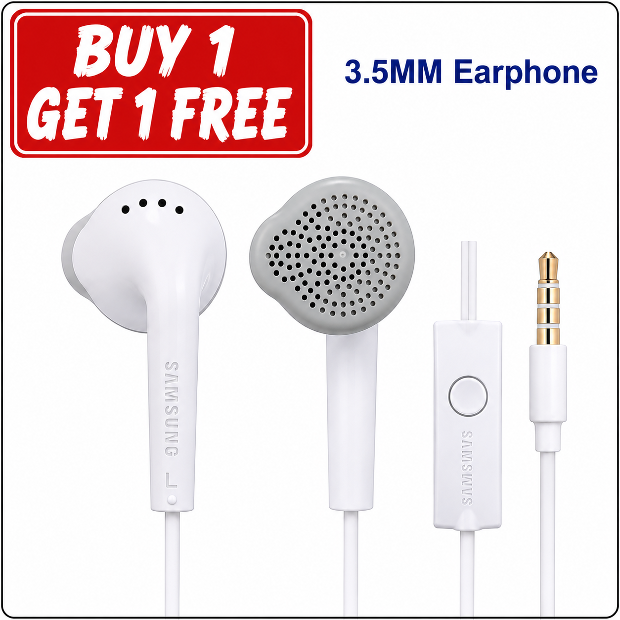 (Buy 1 Get 1 Free) SM Grand Prime Earphone High Quality 3.5mm Handsfree Earphones Hands free