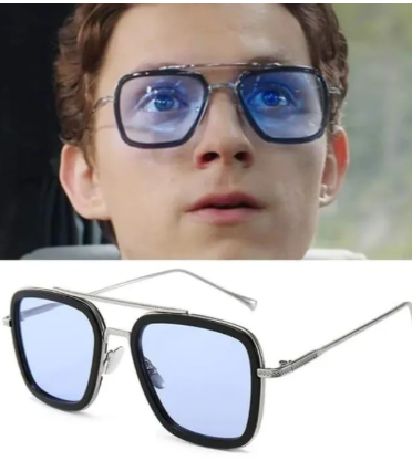 Luxury Metal Frame Square Tony Stark Sunglasses Spider-Man Sun Glasses Eyeglasses for Men Women Iron Man Sun Glasses