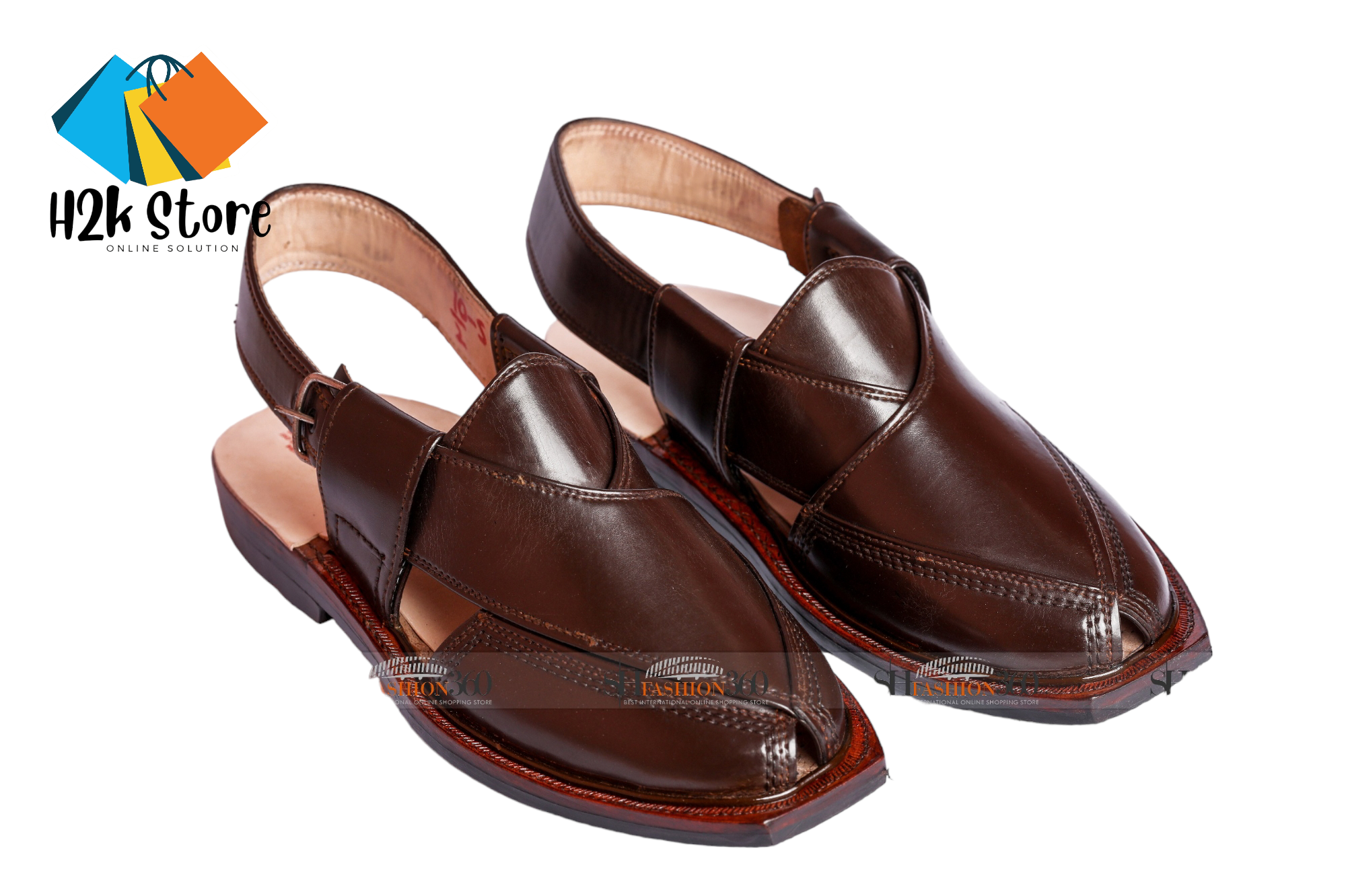 Norozi Chappal with Single Tire Sole Chocolate Brown with Free Gift Handmade Norozi Sandal with soft leather