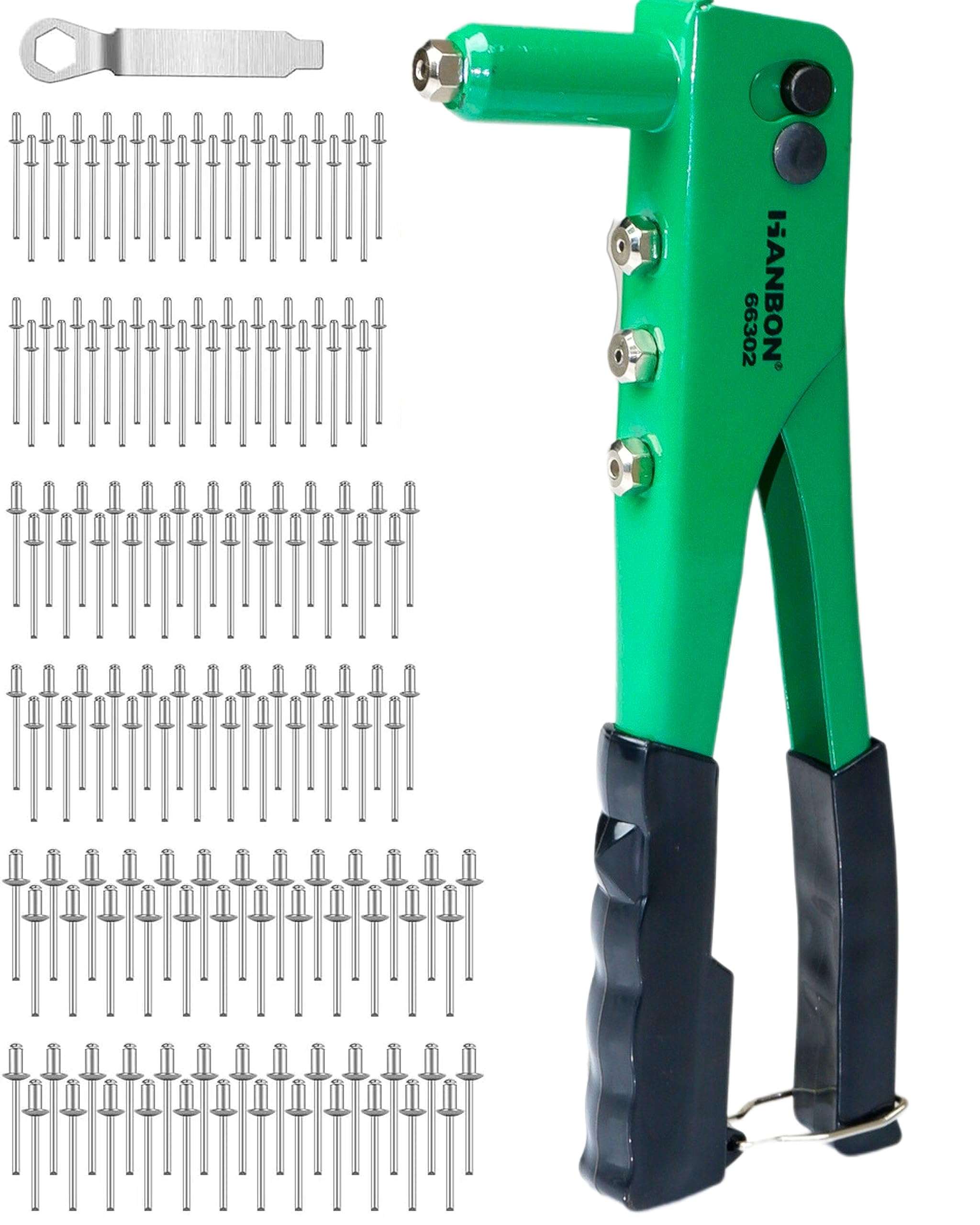 Manual Hand Rivet Gun Set with 2.4mm 3.2mm 4.0mm 4.8mm Nut - Hand Tools ...