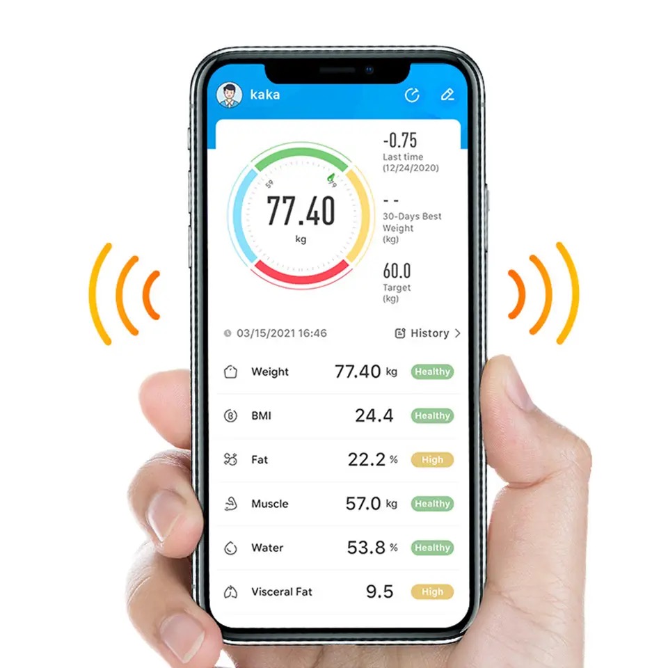 180kg Human Body Machine App Scales LED Digital Weight Smart Body Electronic Scale Balance 180KG Weighing Scales Weigh Electronic Scale Body Household Bathrooms Bluetooth Compatible Functions App Scale Machine For Human Body