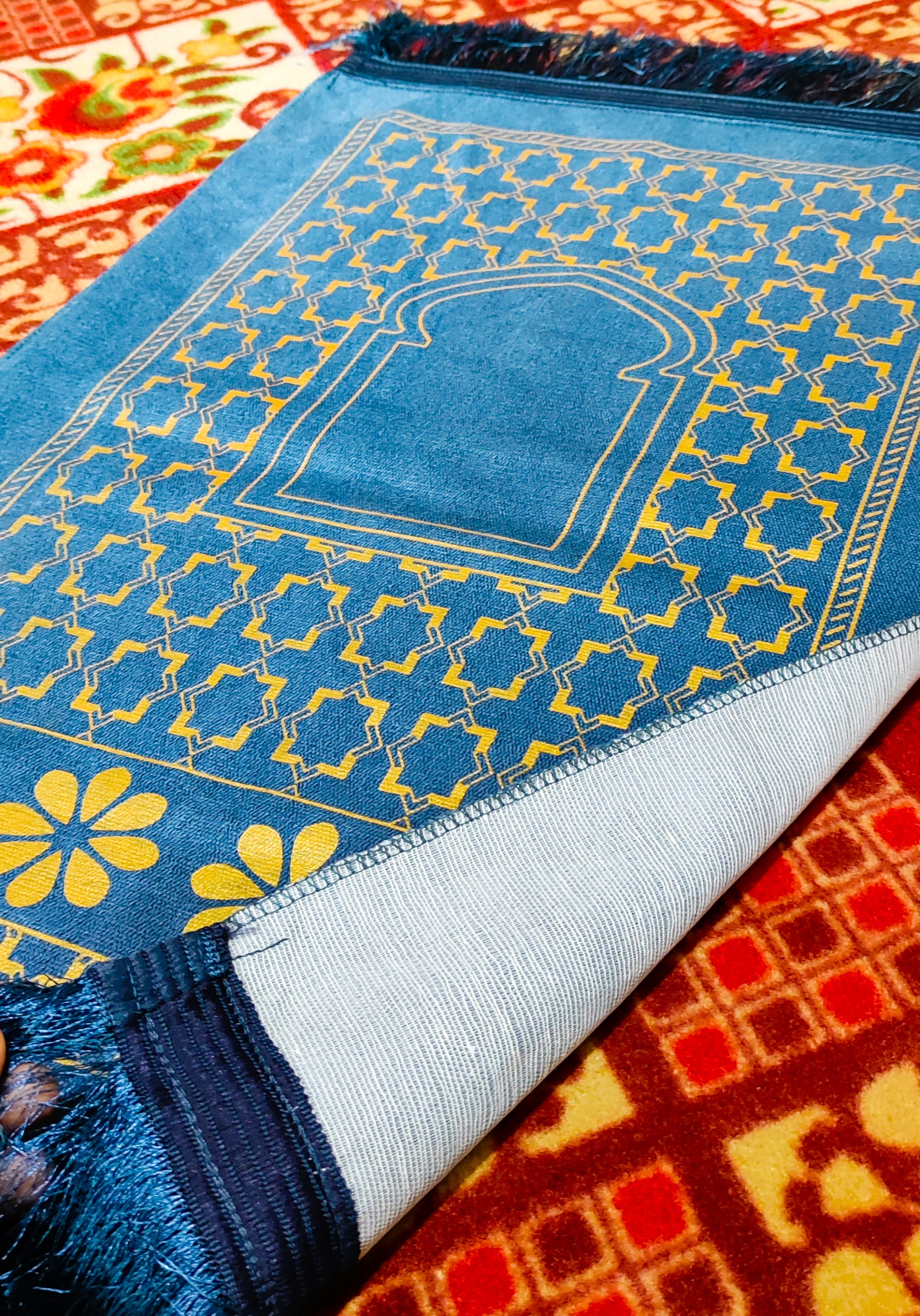 Imported Kids Mini Janamaz / Muslims Prayer Rug ( Turkish Thin Plush Velvet )