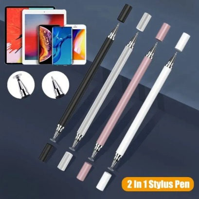 2 In 1 Stylish Universal Practical Dual-use Capacitive Tablet Stylus Pen Exquisite Double-headed Silicone Disc Drawing Tablet Phone Capacitor Pen|Best 2In1 Stylus Pen For Mobile Phone Tablet Drawing Pencil Universal Touch Screen Penf or Andrid,all devices