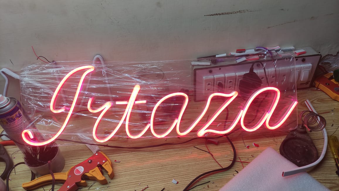 Customized Neon Sign | Neon LED Name & Logo Light Sign   | Thick Acrylic Backplate | Shockproof | 6 Colors | Room Decor | Birthday & Wedding Gift | Gaming Room | Bedroom | Salon | Pakistan| 0.5M to 5M