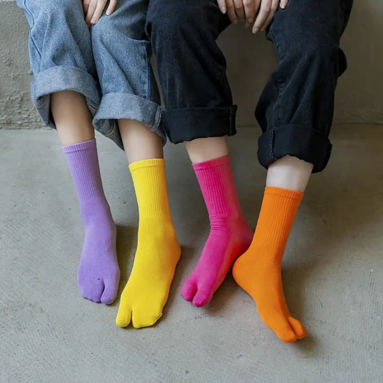 Knee High Tabi Socks, Japanese Style, Unisex Split-toe, Tabi