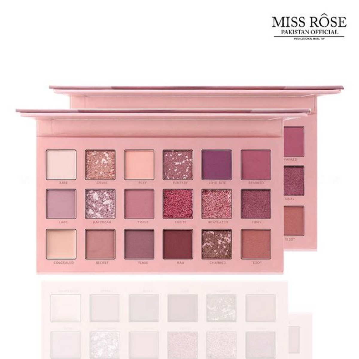 Miss Rose Premium Nude Eyeshadow Palette 18 Colors Shimmer & Matte Finish Eyeshadow