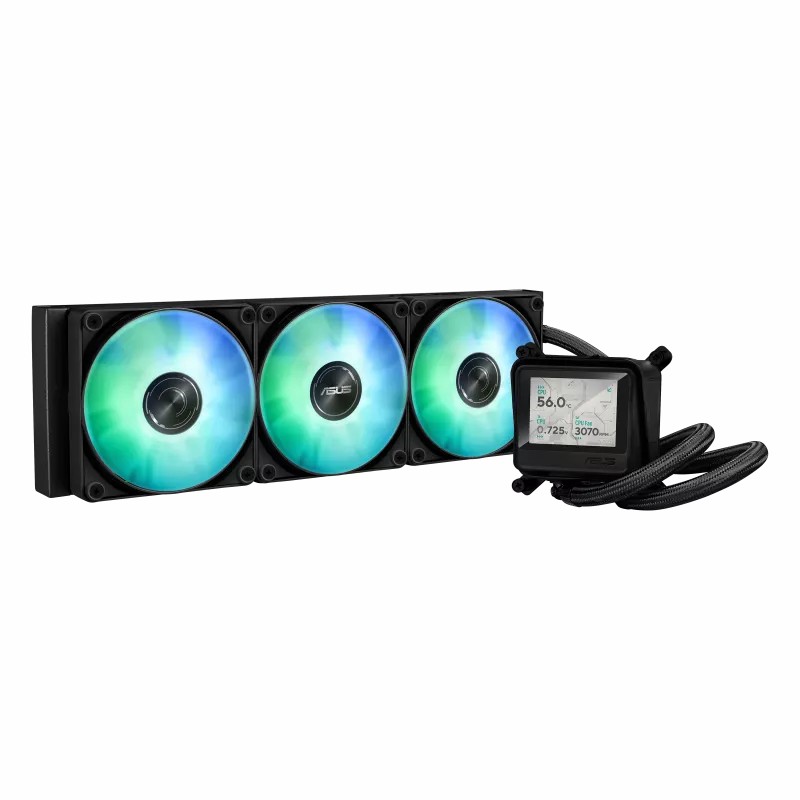 ASUS MAX Gaming LC 360 ARGB LCD Black all-in-one CPU liquid Cooler with advanced cooling performance, vivid 2.4” IPS screen, pre-installed ARGB fans and Aura lighting 15 d4e8716574ad8620b4313b13621ce144