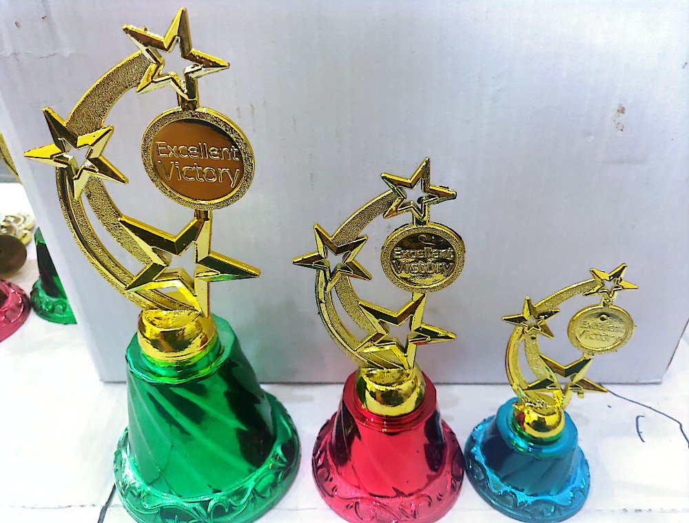 best award golden trophy cricket/football/hockey/school achievements.size is 11" ,7.5',6 inches