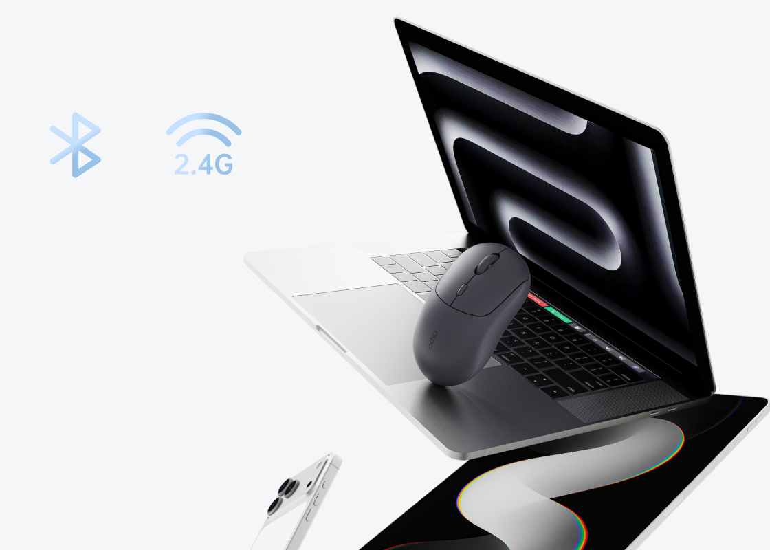 RAPOO M360 Smart Multi-Mode Wireless Mouse with AI Copilot Button Connect via Bluetooth 5.0 and 2.4GHz 48 d4ed0b6c2b13d28ae1279dbd5176f164