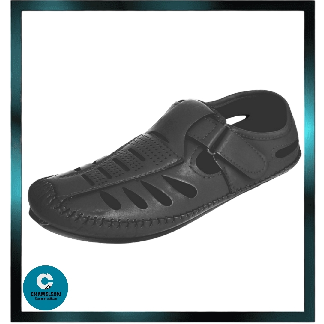 New Design Stylish Camel Color Synthetic Leather Covered Sandals For Men