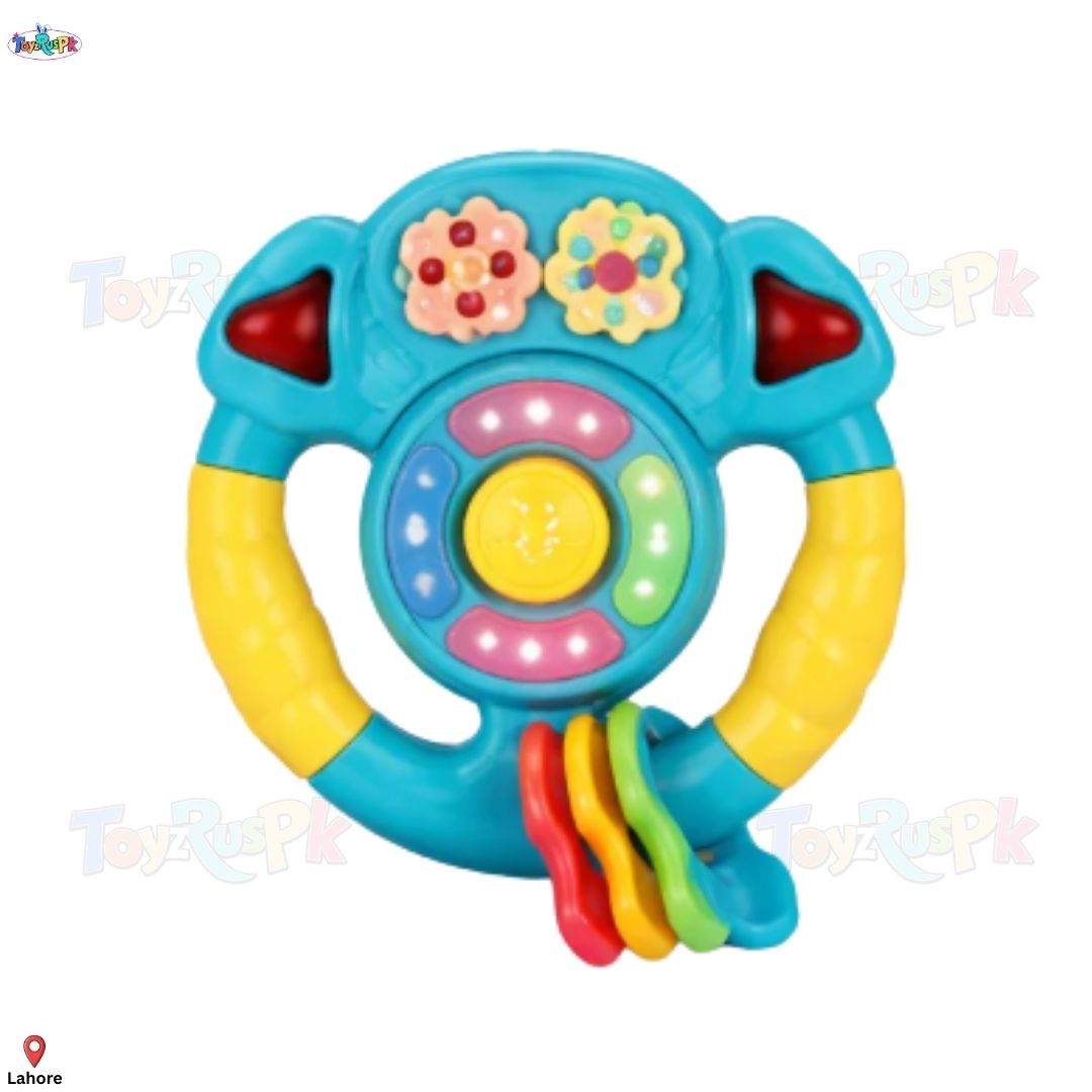 Kids Simulated Steering Wheel Toy | Interactive Car Driving Controller for Kids | Pretend Play Driving Toy with Sounds & Lights | Suction Cup Steering Toy for Babies & Toddlers | Educational Driving Toy for Boys & Girls | ToyzRusPk