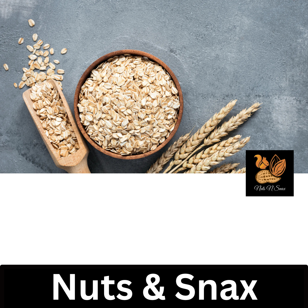Wheat porridge Oats (Rolled wheat) 1000 grams  - Dalia - High Protein and Fiber - Go Active (1kg total) By Nuts N Snax