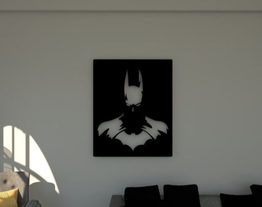 Modern LED Batman Silhouette Wall Light - Multi-Color Decorative Light for Gaming Rooms and Kids' Bedrooms