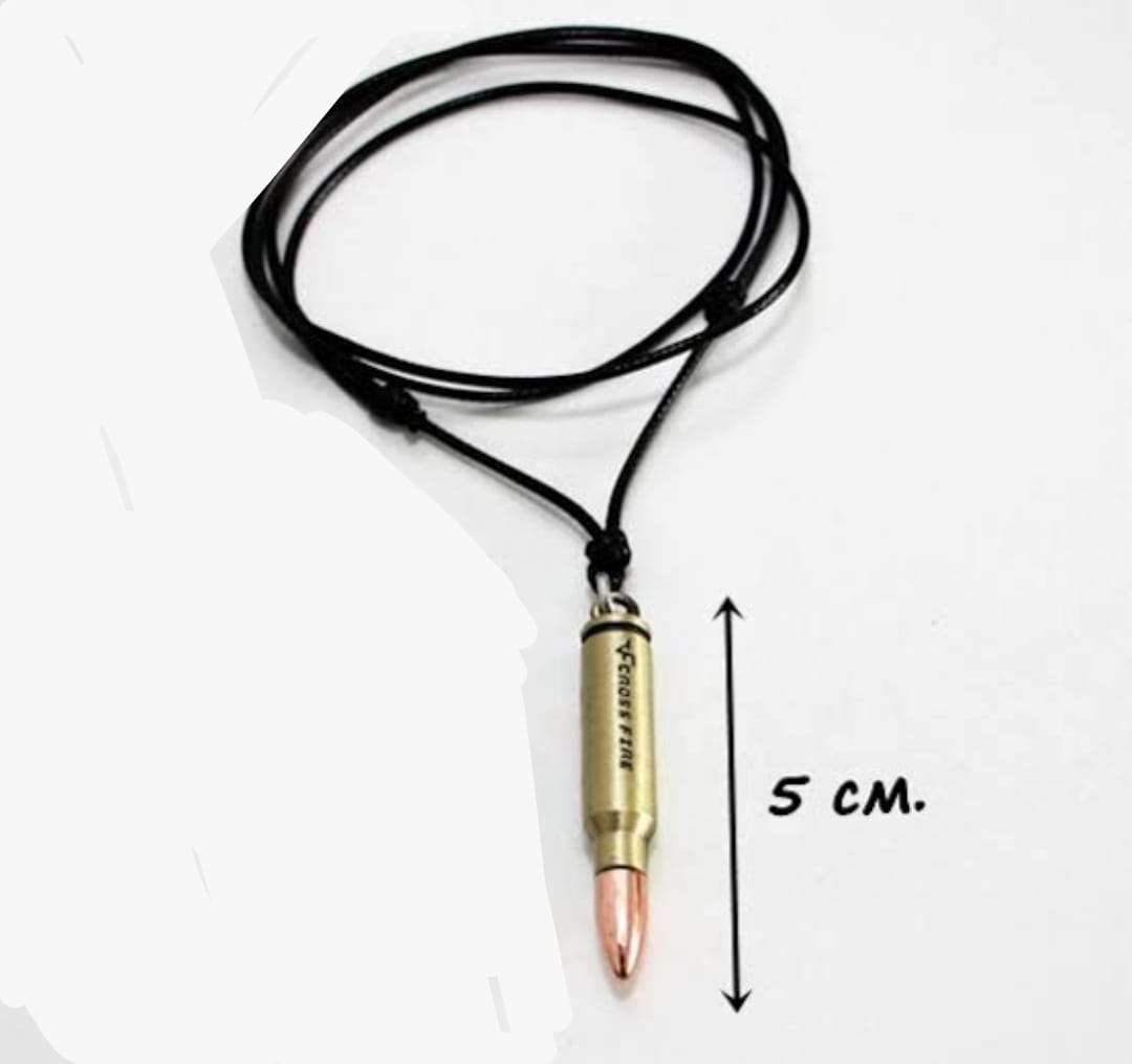 New  Bulte  gun Pandent with Silver /Black Chain For Boys And Girls -Top Quality High Quality Stainless steel Army Bulte Nacklace For Men/Women -Boys And Girls Gift