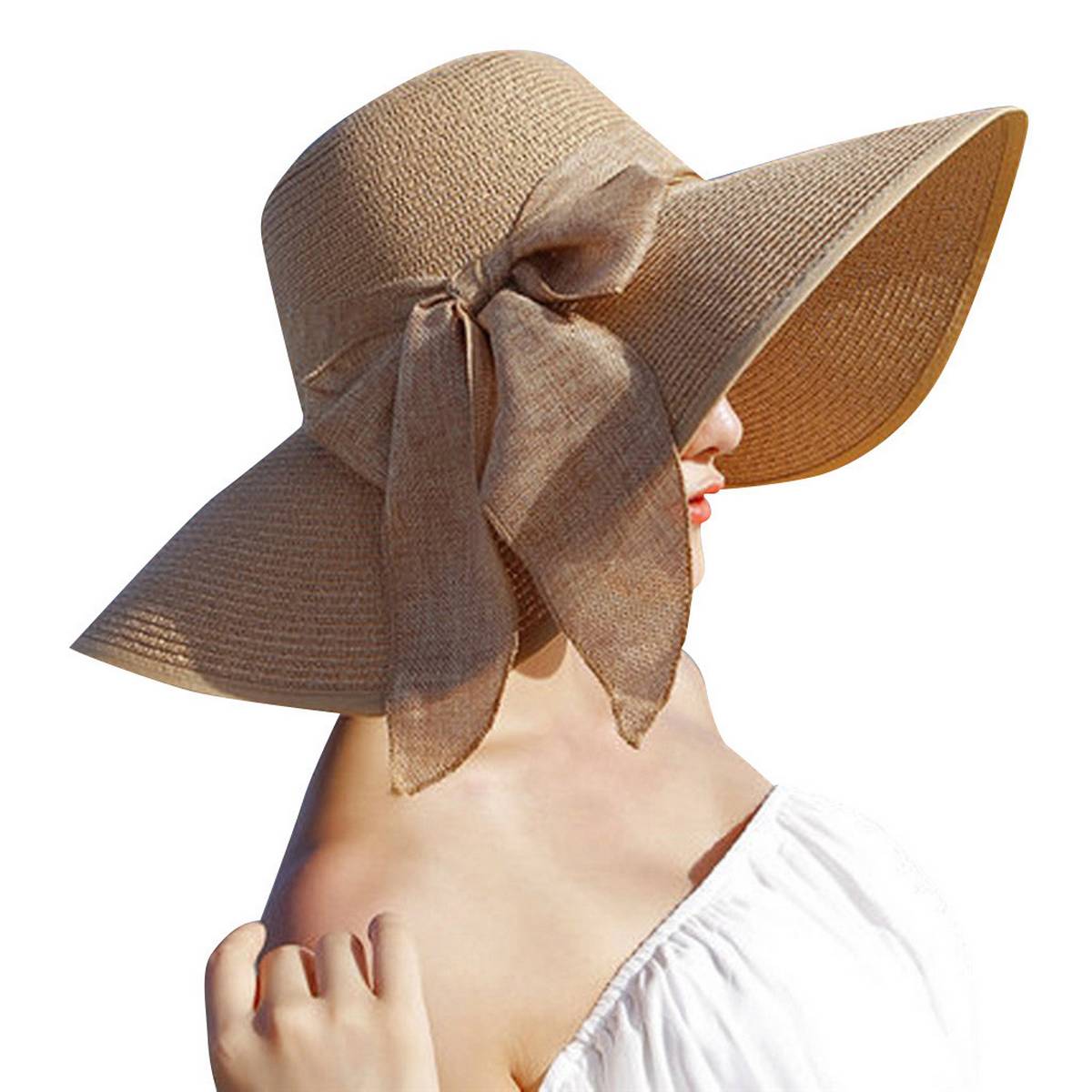 Women Big Brim Straw Hat Sun Floppy 