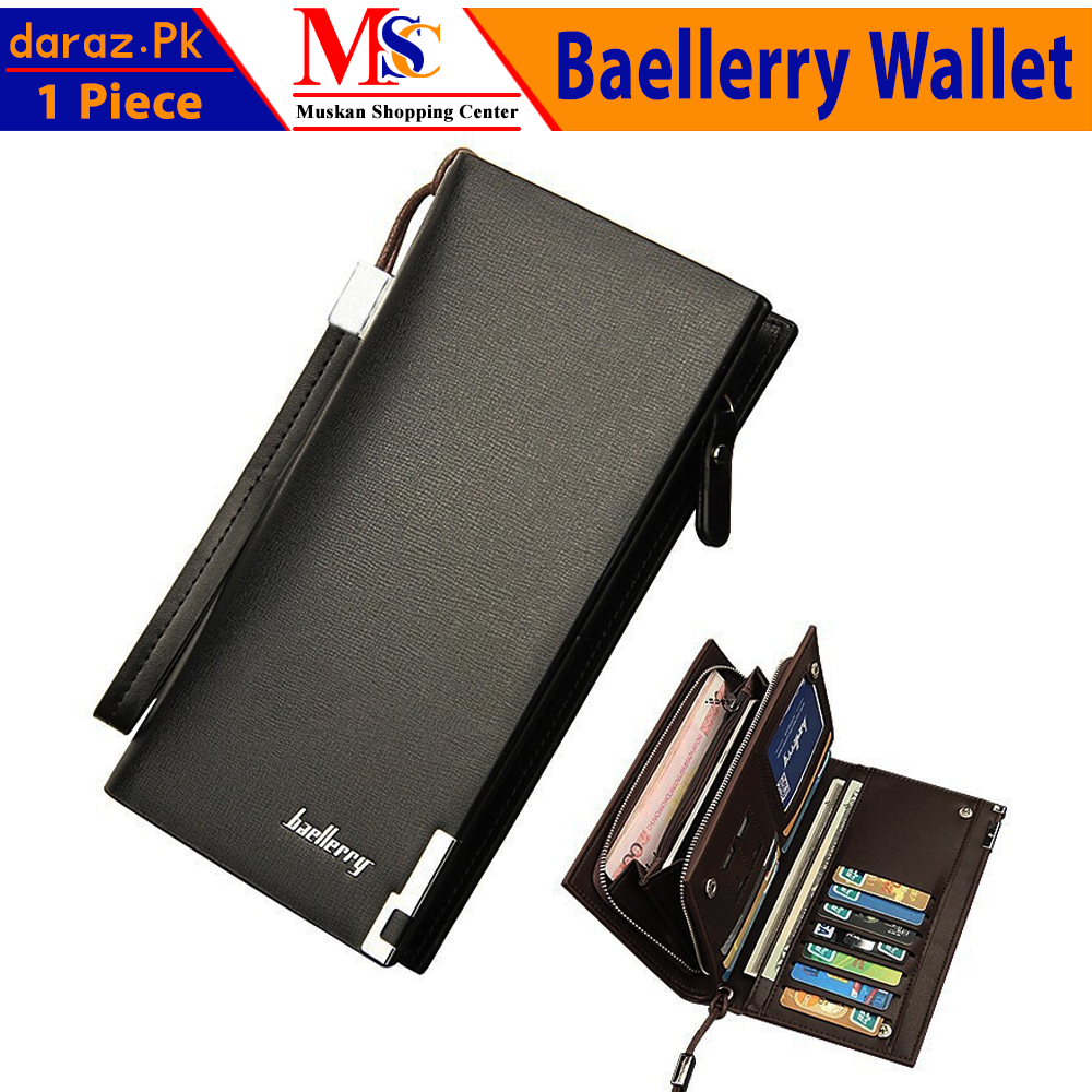 Baellerry Long Wallet Faux Leather with Zipper Large Capacity Wallets for Women in Random Color