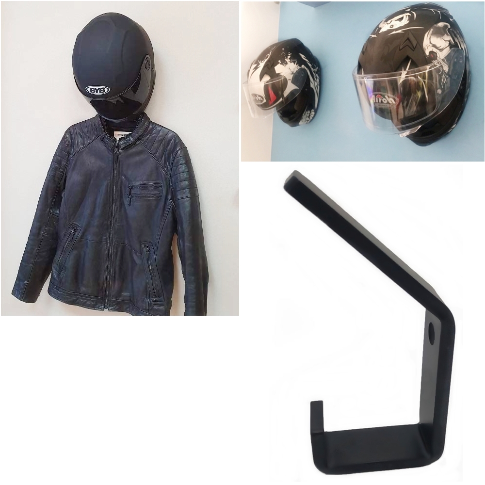 Invisible Heavy Duty Wall Mount Sports Motor Bike Cycle Accessories Storage Helmet Jacket Holder Stand Rack Organizer Hook