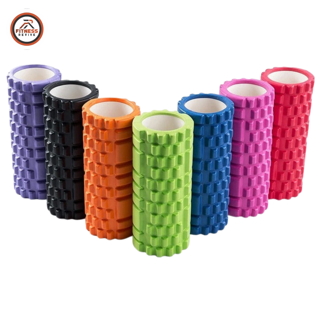 Grid Foam Roller – 3D Trigger Point Muscle Massager for Back Pain Relief, Deep Tissue Massage & Yoga Recovery  High Density EVA  12 & 18 Inch  Supports up to 150kg (Multicolor)