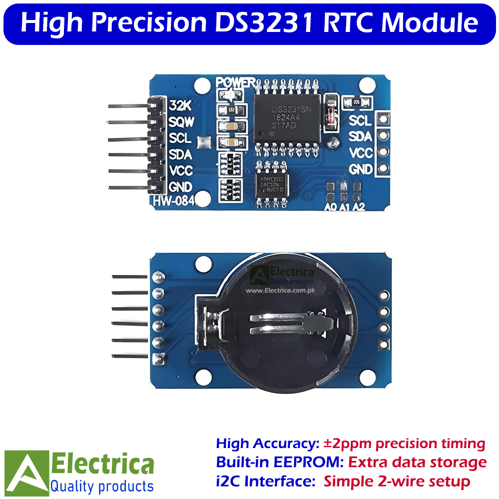 DS3231 Precision RTC Module with AT24C32 EEPROM I2C Real Time Clock for Arduino with Battery by Electrica