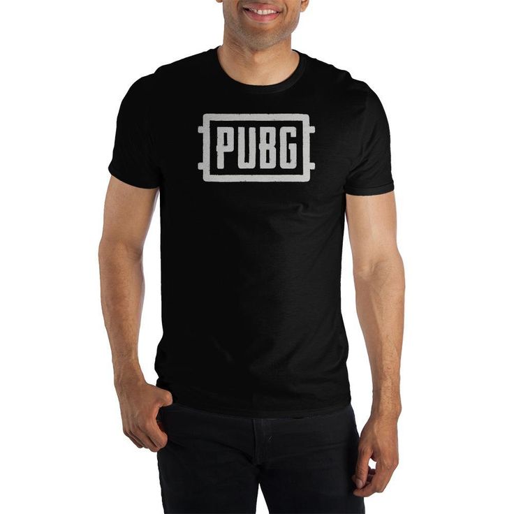 Black PUBG Printed Short Sleeves Summer Tshirts For Men